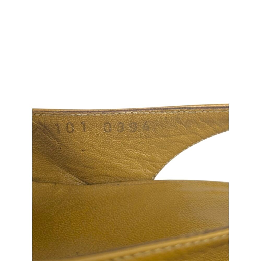 Gucci Vintage Tom Ford Era Tan Leather Slingback Heels Square Toe Italy 6B S4050 - Picture 11 of 15